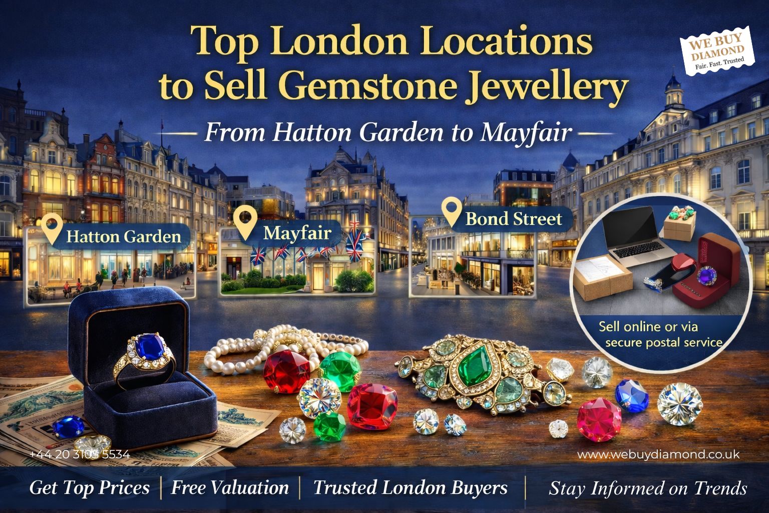 Top London Locations to Sell Gemstone Jewellery - From Hatton Garden to Mayfair