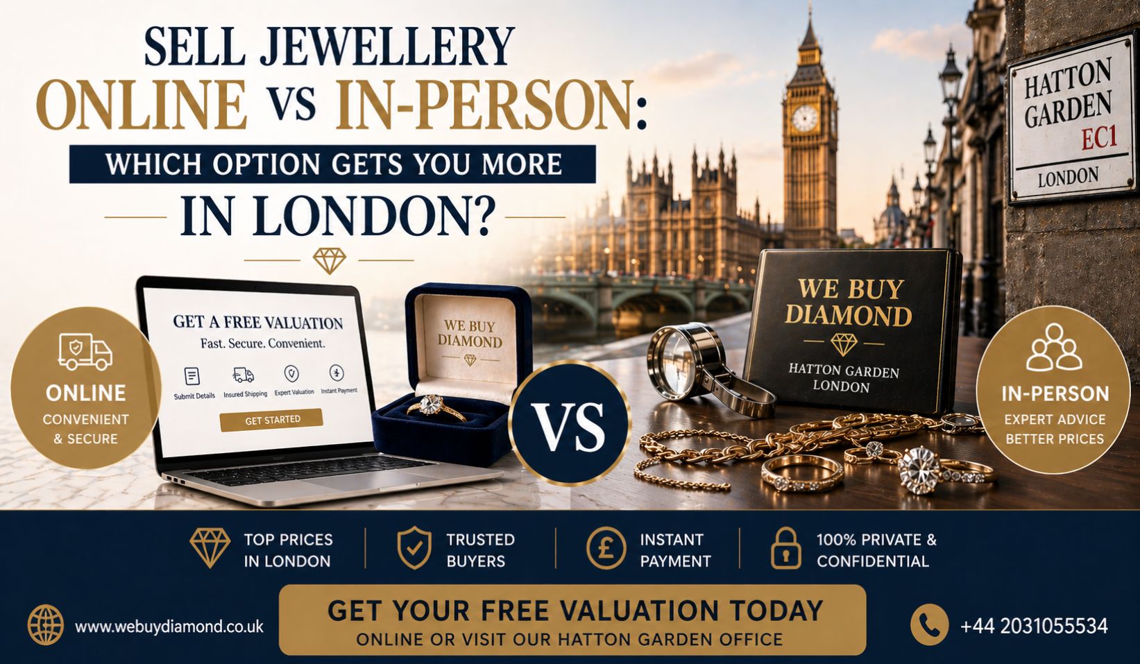Sell Jewellery Online vs In-Person: Which Option Gets You More in London?
